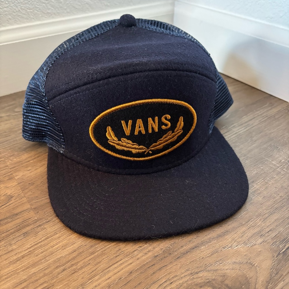 Vans Patch Trucker Snapback Hat Navy Blue
